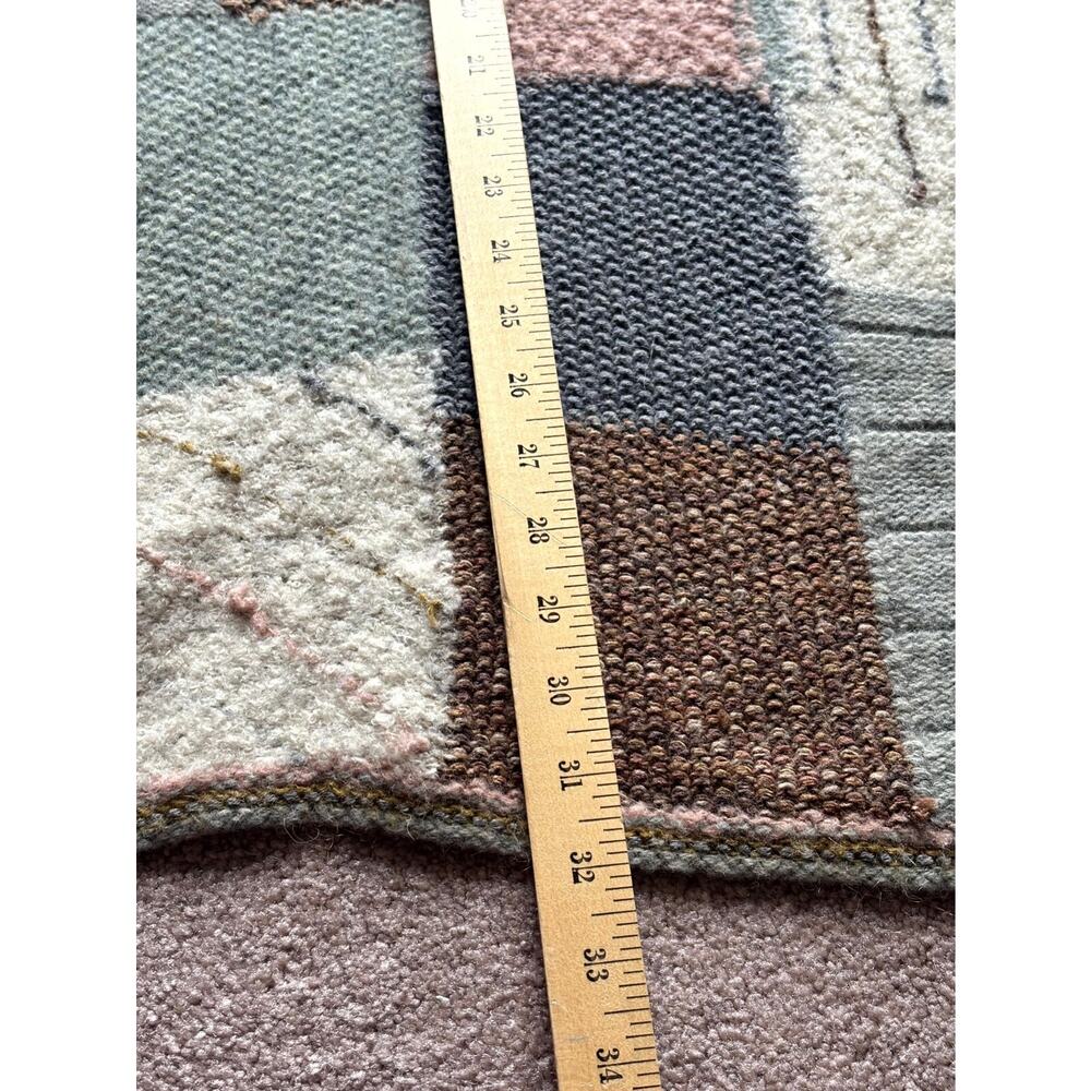 Patchwork Sweater Cardigan Cottage Coastal Fisherman Alpaca Mohair Linen Blend S - Picture 4 of 7